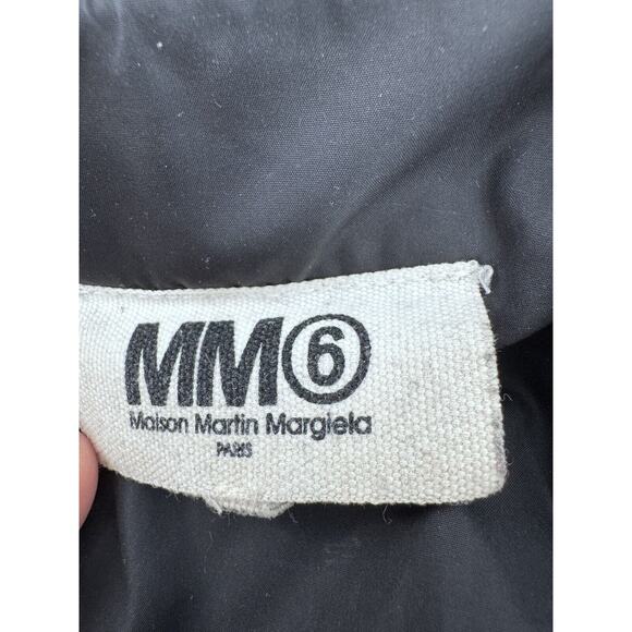 MM6 Maison Margiela Coat Sz 38 Long Puffer Down Duck Black Minimalist - Picture 7 of 16